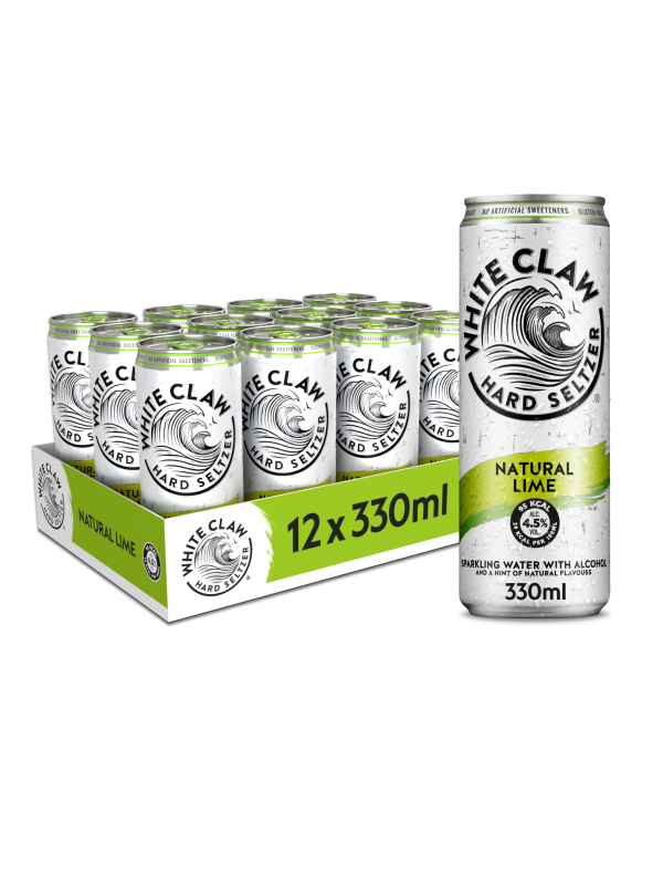 WHITE CLAW HARD SELTZER LIME 4.5% 0.33L DOZA