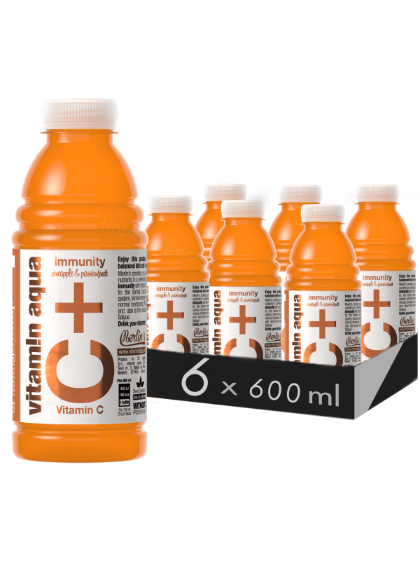 VITAMIN AQUA - VITAMINA C+ ANANAS & FRUCTUL PASIUNII 0.6L X 6