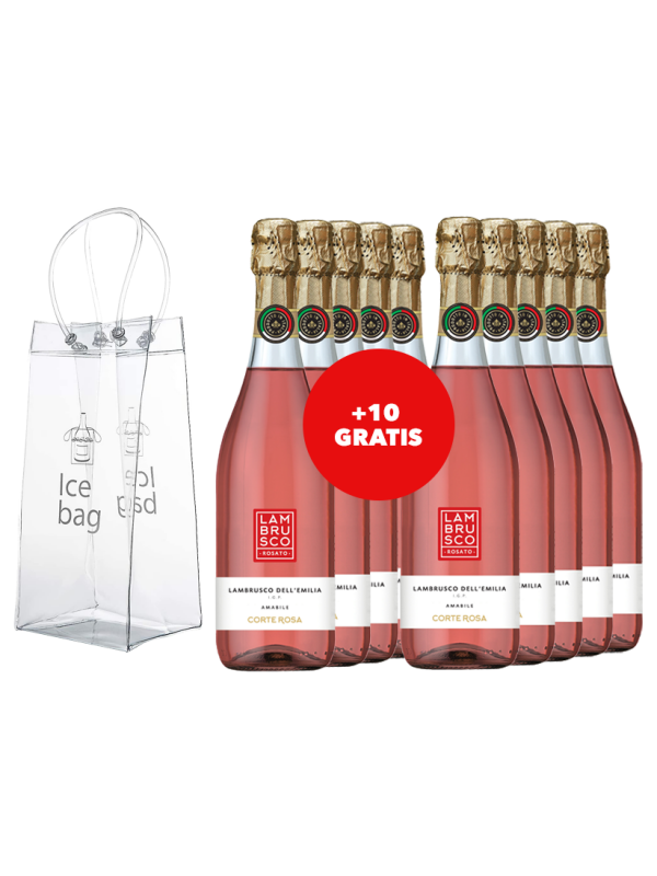 LAMBRUSCO CORTE ROSA ROZE DEMIDULCE 0.75L 10 CUMPARATE + 10 GRATIS + ICE BAG GRATUIT