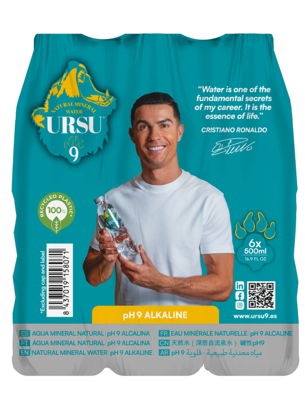APA MINERALA NATURALA PLATA ALCALINA URSU PH9 BY CRISTIANO RONALDO 6 X 0.5L