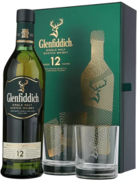 GLENFIDDICH 12 ANI 0.7L + 2 PAHARE