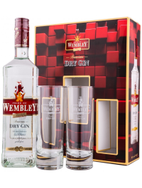 WEMBLEY DRY GIN 0.7L + 2 PAHARE